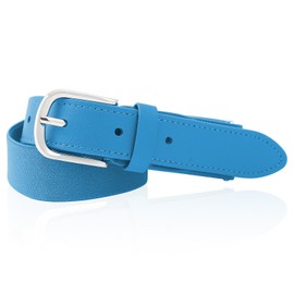 AWAYTR Adult and Youth Baseball Belt - Elastic Adjustable Softball Uniform Belts for Kids Boys and Girls (Silver-Sky Blue, Youth: fit waist 20" - 34" (Rec 4-15yrs))