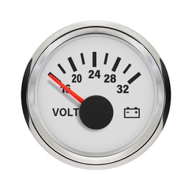 ELING 52mm(2") Voltmeter Volt Gauge 16-32V 24Volt with Red Backlight for Car Boat Truck