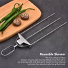 Skewer 3 Prong Stainless Steel Reusable Skewers Easy Food Removal