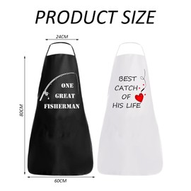 DHSBGWSX 1 Set Printed Couple Aprons, Wedding Gifts, Baking Aprons for Cooking Couples, Gardening Couple Aprons, Men's Cooking Aprons, Adjustable Striped Aprons (Black, White), black, white