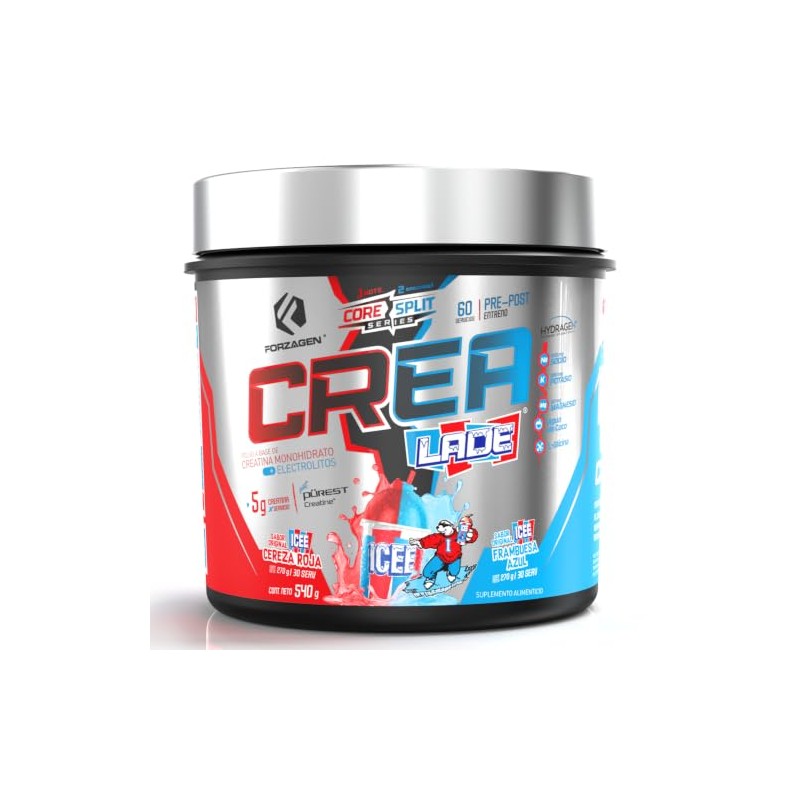 Forzagen Creatina ICEE Core Split, 2 Sabores: Cereza y Framb.