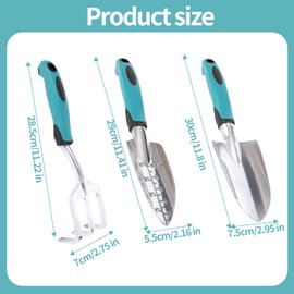 Gardening Hand Tool Set 3 Pack Heavy Gardening Kit with Non-Slip Soft Ergonomic Handle,Lightweight Aluminum Alloy Rust-Proof Tools, Great Garden Gifts for Women Men