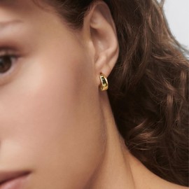 ALEXCRAFT Chunky Earrings Gold/Silver Hoop Earrings Small Women's Earrings Gift for Women Girlfriend Mum Girls, Brass, No Gemstone