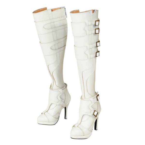 Dolly Para Doll Shoes Doll Shoes 3/3/3 Size High Heel High Needs Motorcycle Queen Boots (White)
