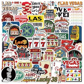 50PCS Las Vegas Stickers Nevada Las Vegas Stickers Pack,Aesthetic Travel Stickers for Water Bottles Scrapbooks Laptops Luggage Phone,Waterproof Retro City Aesthetic Stickers
