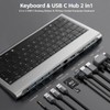 Yoidesu Wired Keyboard with USB C Hub, 11 in 1