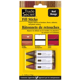 Wood Scratch Repair Fill Stick for Red Surfaces (Set of 3), Great for Touch-Ups and Repairs on Hardwoods Floors, Furniture, Cabinets and Plastic Surfaces.