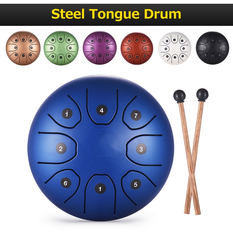 5.5 Inch Mini 8-Tone Steel Tongue Drum C Key Percussion