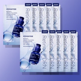 innisfree [속광 탄력] 이니스프리 레티놀 그린티 PDRN 스킨부스터 앰플 겔 마스크 25mL 10매, 1개