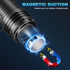 WholeFire Pack of 2 Small 1000 Lumens 3 Modes Torch with Magnet & Clip