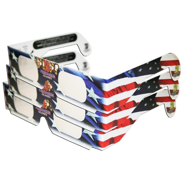 Rainbow Diffraction Glasses- Patriotic Flag Theme 3 Pairs