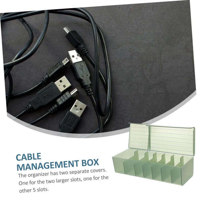 LABRIMP Desktop Cable Management Box Slots Wire Organizer for Cords