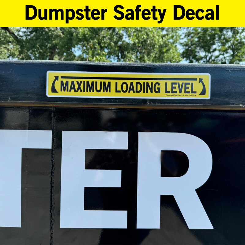 Greenyef Graphics (4 Pack) Maximum Loading Level Laminated Sticker Decal,