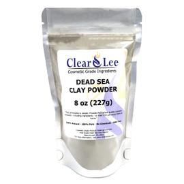 ClearLee Dead Sea Clay Cosmetic Grade Powder - 100% Pure Natural Powder - Great For Skin Detox, Rejuvenation, and More - Heal Damaged Skin - DIY Clay Face Mask (8 oz)