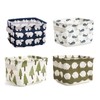 ZEACCT 4 Pack Storage Baskets small,Foldable Mini Square Storage Bins