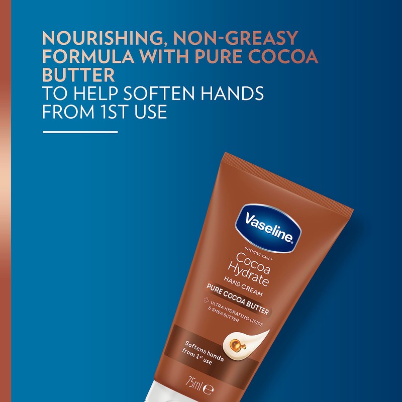 Vaseline Intensive Care Cocoa Hydrate moisturiser with ultra-hydrating lipids and