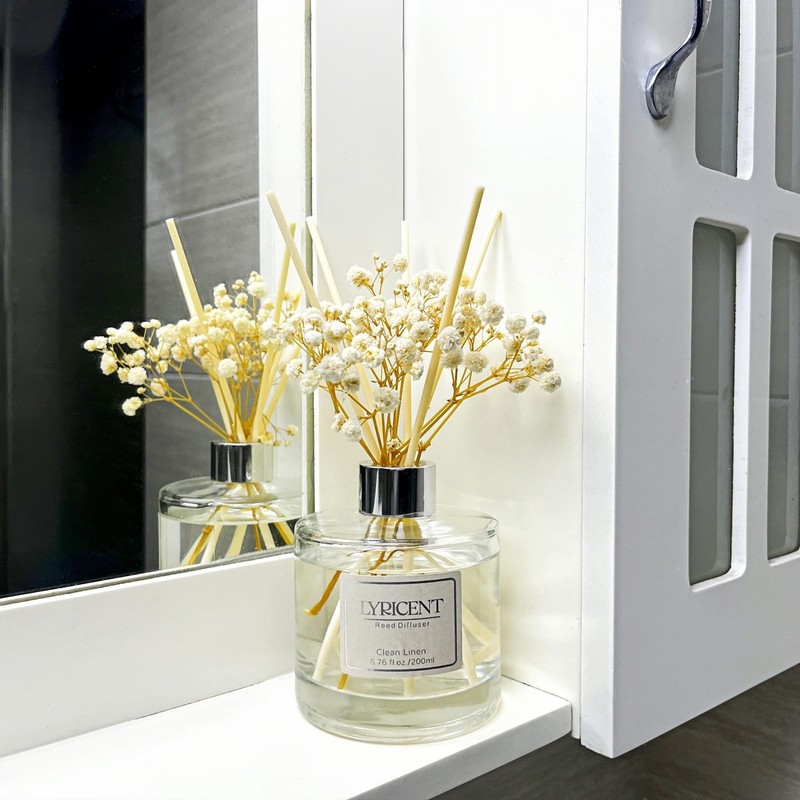 Lyricent Reed Diffuser Set 6.7 oz Clean Linen Scented Diffuser