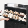 MAHANCRIS Shoe Storage Cabinet, Shoe Organizer with 2 Flip Drawers,