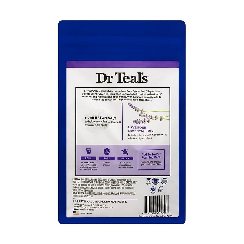 Dr. Teal's 고급 닥터 틸스 라벤다 향 엡섬 솔트, 48온스