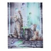 Witch Hubble Hubble Cat And Kittens Magic Cauldron Wood Framed