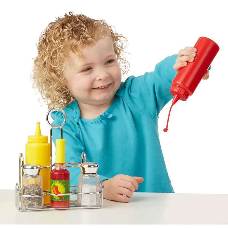 Melissa & Doug 6-Piece Condiments, Play Food Set with Kids
