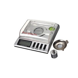 Professional Laboratory Scales 0.001g/20g, Portable Gold Jewelry Milligram Scale, with Tare Function, Calibration Weights and Weighing Pans for Weighing Pills, Gems, Jewelry