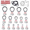 Hilitchi 300-Pcs [15-Size] Alloy Steel External Circlip Snap Retaining Clip
