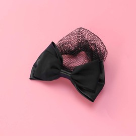 Artibetter 4pcs Women hair bun cover net snood hairnet bowknot decor barrette hair clip