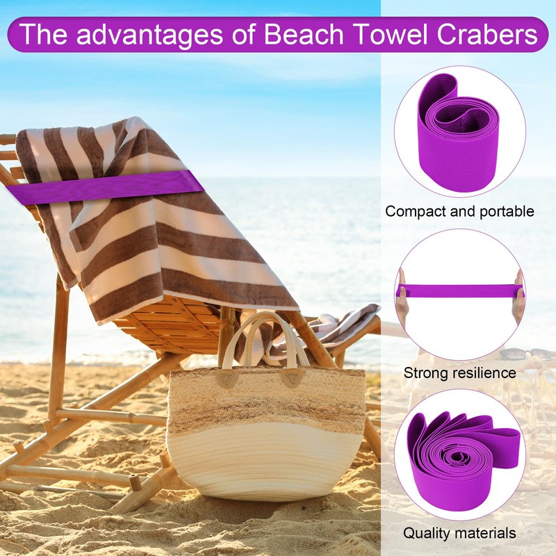 Jexine 24 Count Beach Towel Bands Clips Windproof Elastic Beach