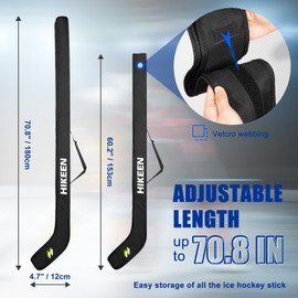 Hikeen Adults Hockey Stick Bag with Extended Length,Light Waterproof Ice Hockey Stick Bag, Ice Hockey Equipment w/Adjustable Webbing for Adults Youth Hockey Stick Accessories
