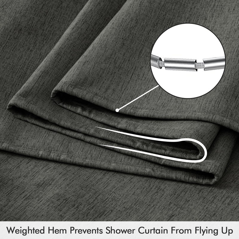 ANRODUO Extra Long Linen Shower Curtain, 84 Inch Fabric Shower