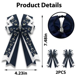 Anshome Equestrian Show Hair Bows 2 Pairs Handmade Horse Theme Bow Clips for Riders