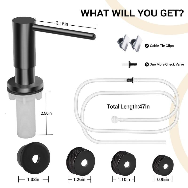 Kitchen Hack Under Sink Dish Soap Dispenser with 47" Tube