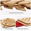 Alfto Hot Pads Trivet,Table Solid Bamboo Wood Trivets for Hot
