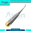 Crane Dental Pick Elevator, Slight Bent Tip, Gold End Hollow