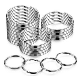 YHYZ 1.5 inch Key Rings (Round) Bulk (30pcs), 38mm Sliver Metal Spilt Key Rings Set, for Kechain Chain/Dog Collar tag/DIY Craft Jewelry Making/Car Key
