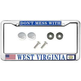 Don't Mess with West Virginia Universal US CA Car License Plate Frame Jesus Bible Virginia Quotes License Plate Frame for Women Wife Mom Virginia Quotes License Plate Frame Men