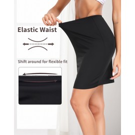 Sopesil Women's Half Slips Anti-Slips Petticoat Waist Slip Short Underskirt Ladies Underdress Black,10-12