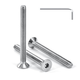 Tunejoy Countersunk Screws M4 x 40 mm Stainless Steel A2 V2A Countersunk Head Hexagon Socket DIN 7991 Full Thread with Allen Key Pack of 30