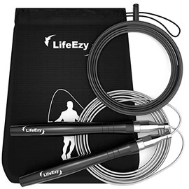 Jump Rope, High Speed Weighted Jump Rope - Premium Quality Tangle-Free - Self-Locking Screw-Free Design - Jump Ropes for Fitness - Skipping Rope for W