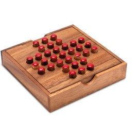 Solitaire Large Wooden Solitaire Game – Thinking Game – Puzzle Game – Puzzle – Red Stud