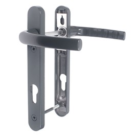 JCP UPVC Door Handle Pair, 122mm Screw Centres, 92 PZ 92mm Sprung Set, Backplate 220mm X 30mm - Anthracite Grey 7016