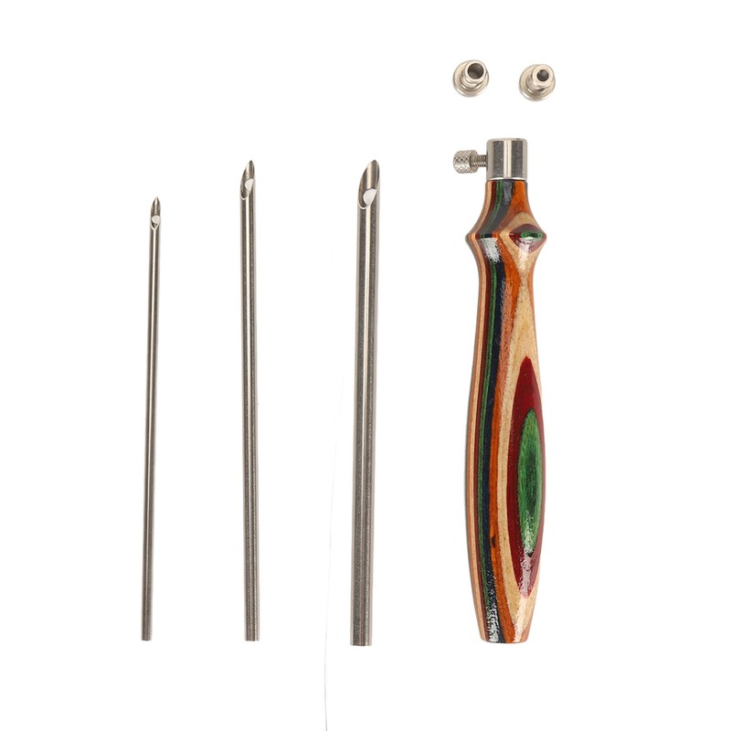 7pcs Wooden Embroidery Pen Punch Needle Set Adjustable Length DIY