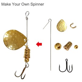 141pcs Fishing Spinners and Spinnerbait Rigs DIY Acceessories Spoon Blade Lure Making Kit Crimping Tools Fishing Pliers for Saltwater/Freshwater