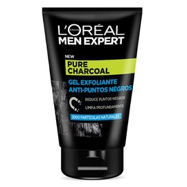 Men Expert Gel Exfoliante Anti-Puntos Negros Pure Charcoal con Carbón Purificante, 100ml