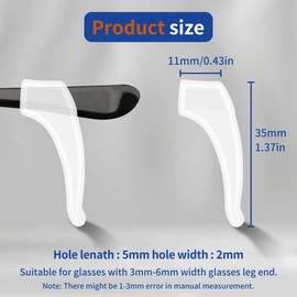 SooGree Anti-Slip Eyeglasses Retainers,Silicone Glasses Ear Grips Hooks,Glasses Temple Holders Protectors for Sport and Study