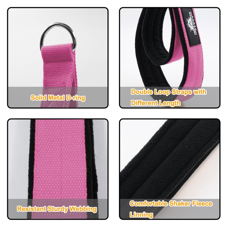 Lights Mountain 1 Pair Pilates Double Loop Straps for Reformer,