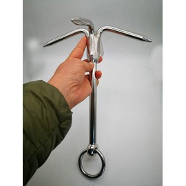 JY-MARINE 12" Heavy Duty Stainless Steel 316 Grappling Hook with 4-Claw Stainless Steel Climbing Hooks for Anchor Retrieving, Outdoor Hiking, Tree Limb Removal,Boat Anchor, Brunch Limb Retrieving Re