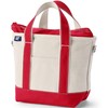 Lands' End Natural Zip Top Canvas Tote Bag Natural/heritage Red