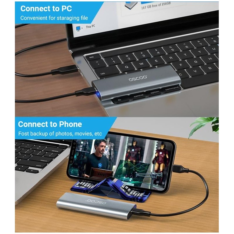 OSCOO SSD Case M.2 NVMe Case Enclosure USB C PCIe